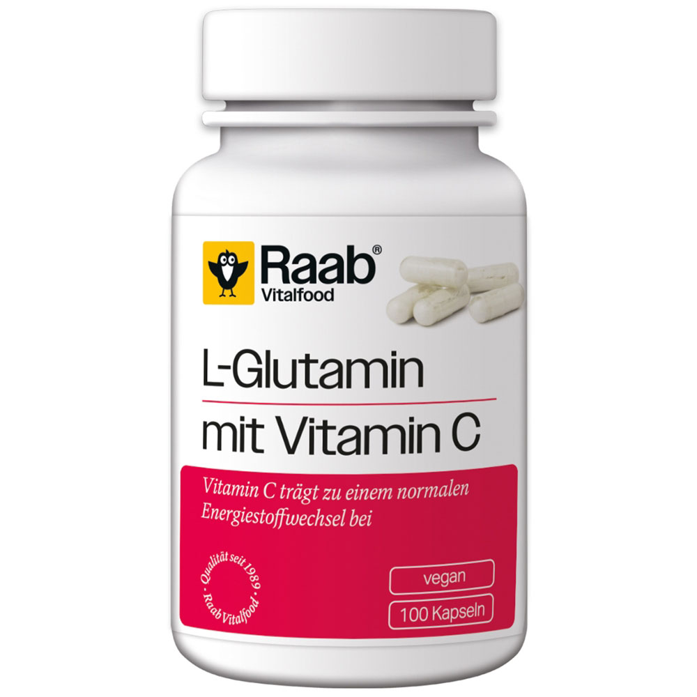 Raab Vitalfood Capsules de L-Glutamine avec vitamine C 100 Stk. - Raab Vitalfood