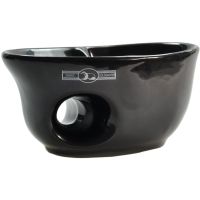 Gold Dachs Rasiermug oval schwarz Fingerloch 2-teilig innen