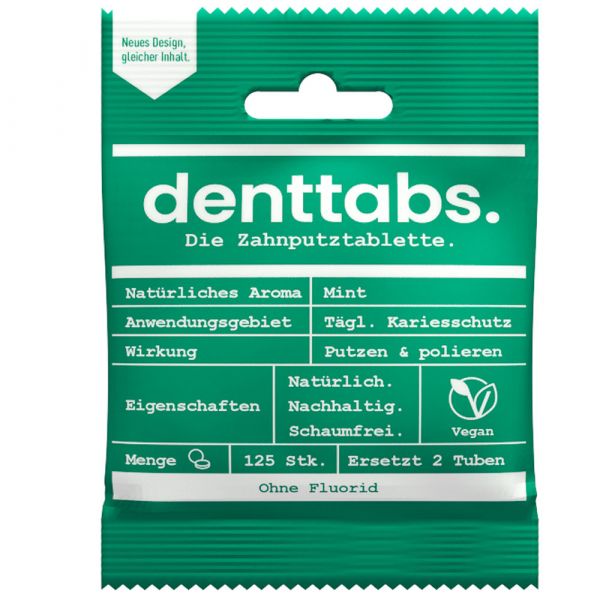 Denttabs Zahnputztabletten Stevia Mint fluoridfrei