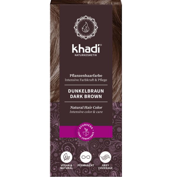 Khadi Pflanzenhaarfarbe Dunkelbraun Khadi Pflanzenhaarfarbe Dunkelbraun