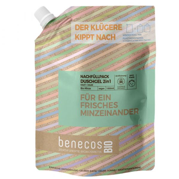 Benecos Duschgel 2in1 Minze 1 Liter Refill