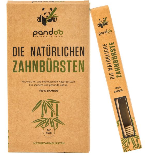 pandoo Bambus-Zahnbürste Natur
