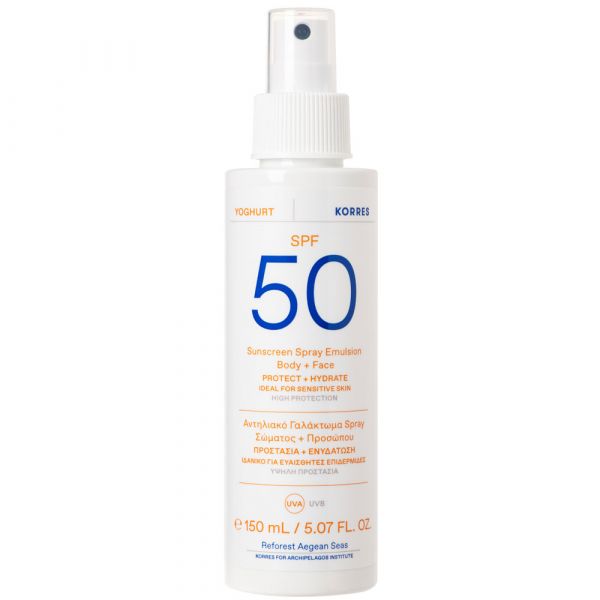 Korres YOGHURT Sonnenschutz Sprüh-Emulsion für Gesicht & Körper SPF50