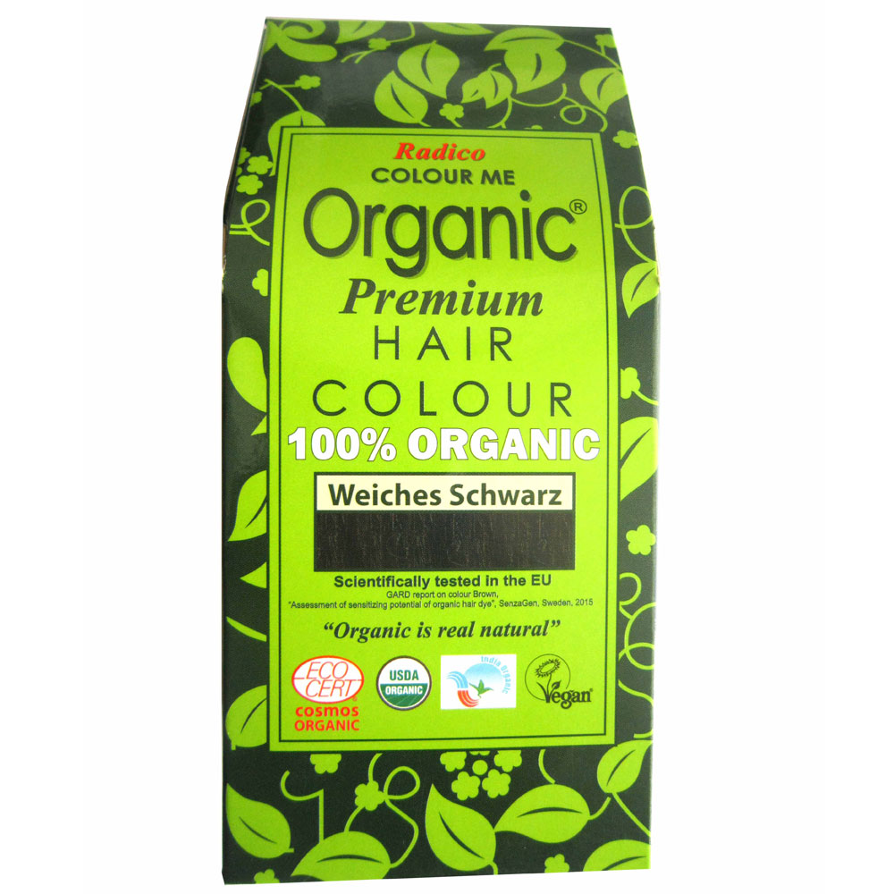 Radico Colorant organique pour cheveux Noir doux 100 g - Radico