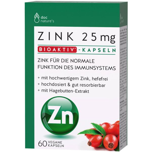 doc nature's Zink 25mg  Bioaktiv-Kapseln