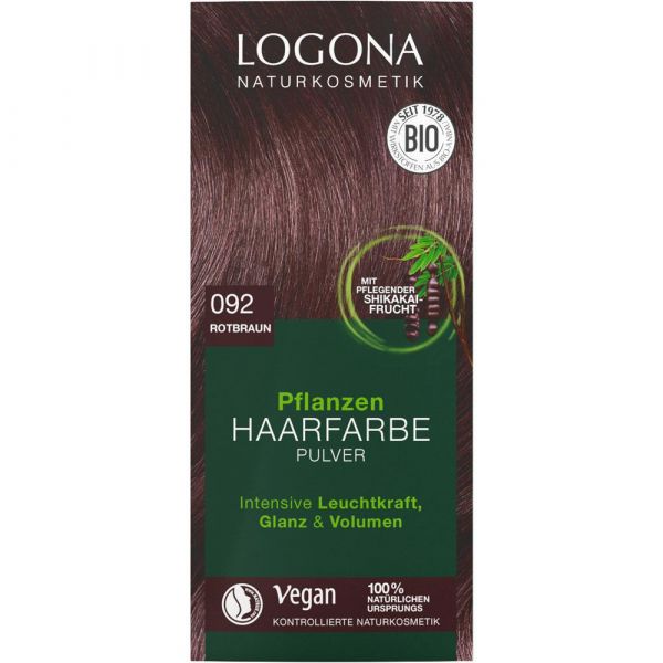 Logona Pflanzenhaarfarbe Pulver 092 rotbraun Logona Pflanzenhaarfarbe Pulver 092 rotbraun