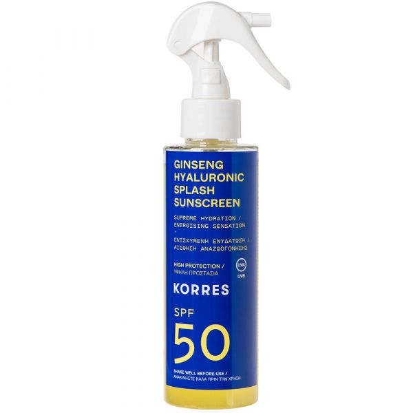 Korres GINSENG HYALURONIC SPLASH 2-Phasen-Sonnenschutzspray für Gesicht und Körper SPF50 Korres GINSENG HYALURONIC SPLASH 2-Phasen-Sonnenschutzspray für Gesicht und Körper SPF50