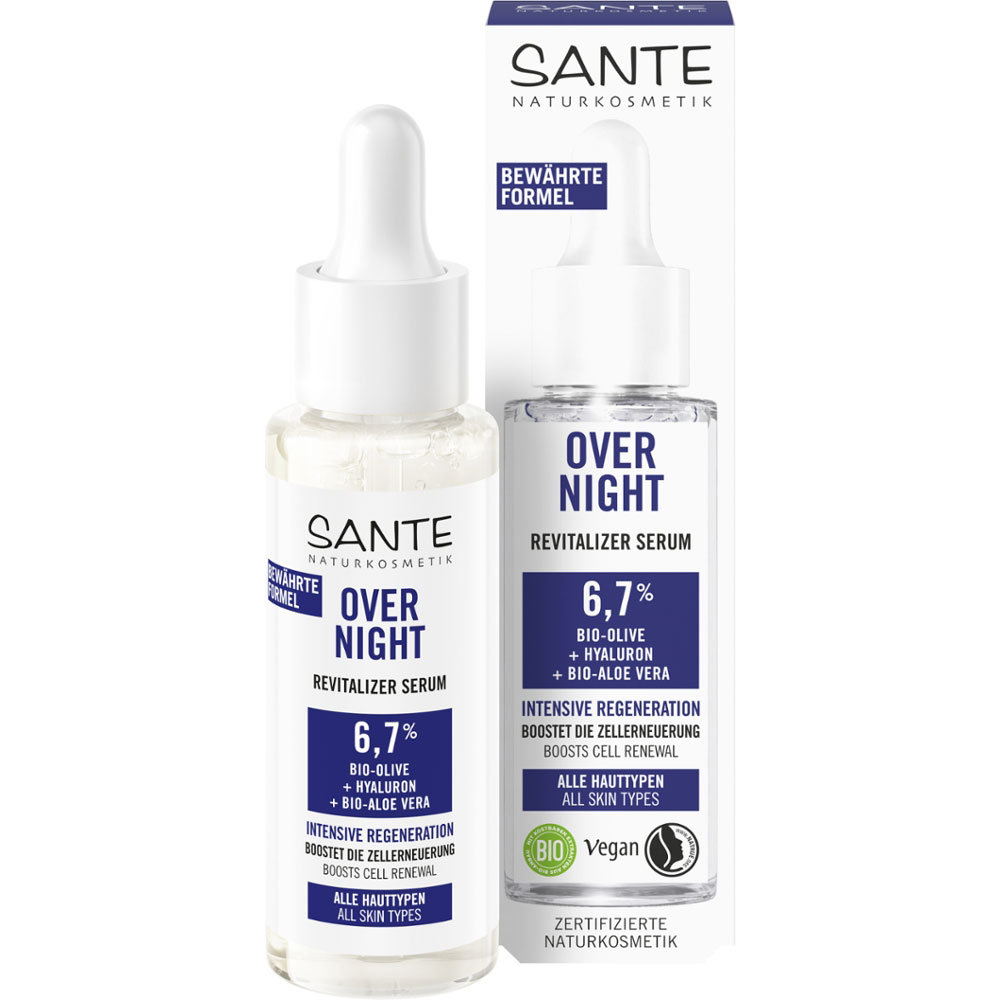 Sante Overnight Revitalizer Serum Bio-Olive Hyaluron Bio-Aloe & Vera
