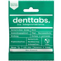 Denttabs Zahnputztabletten Stevia Mint mit Fluorid Denttabs Zahnputztabletten Stevia Mint mit Fluorid