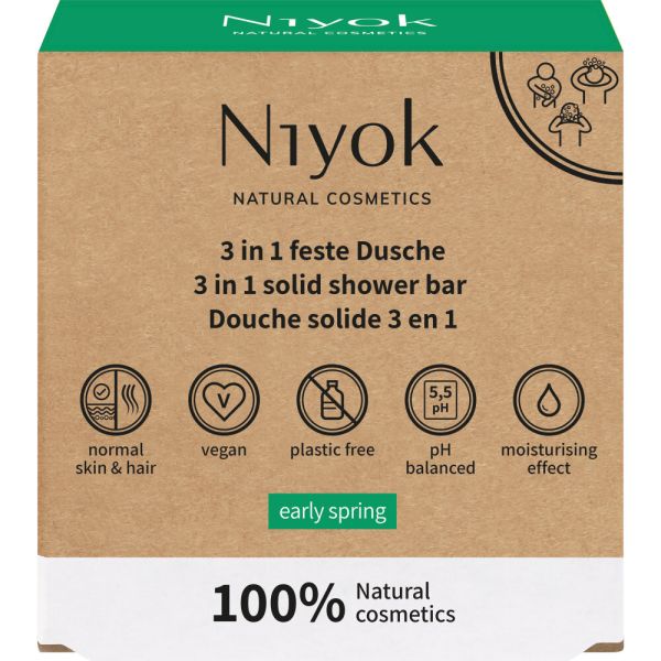 Niyok 3 in 1 feste Dusche Körper + Haare + Gesicht Early spring
