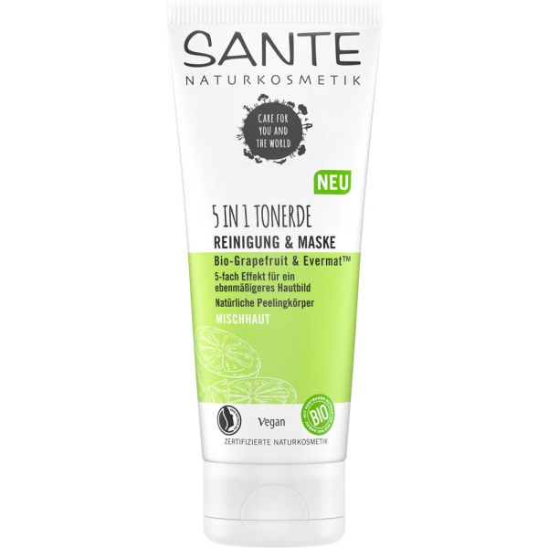 Sante 5in1 Tonerde Reinigung & Maske Bio-Grapefruit & EvermatTM