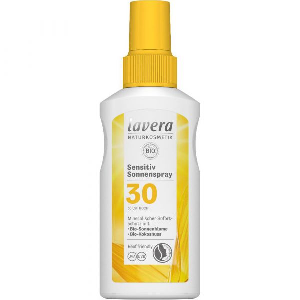 Lavera SENSITIV SONNENSPRAY LSF 30 Bio-Sonnenblume & Bio-Kokonuss Lavera SENSITIV SONNENSPRAY LSF 30 Bio-Sonnenblume & Bio-Kokonuss