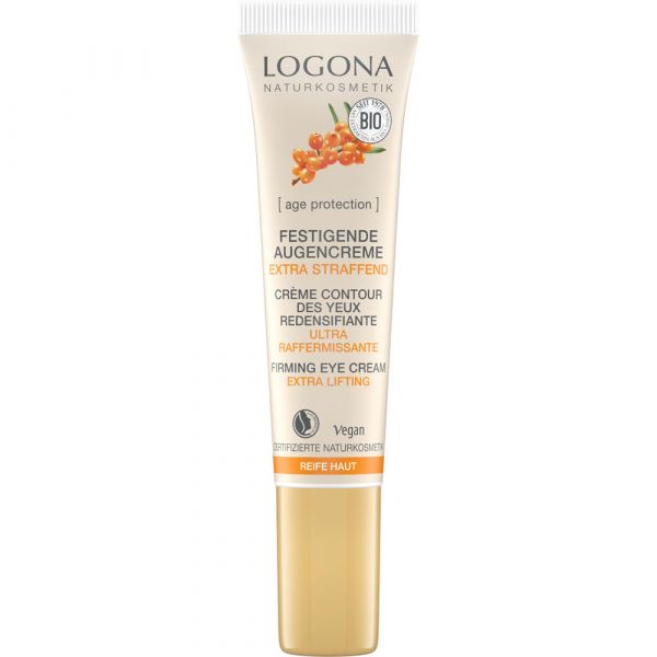 Logona AGE PROTECTION festigende Augencreme extra staffend Bio-Sanddorn & Natürliches Hyaluron