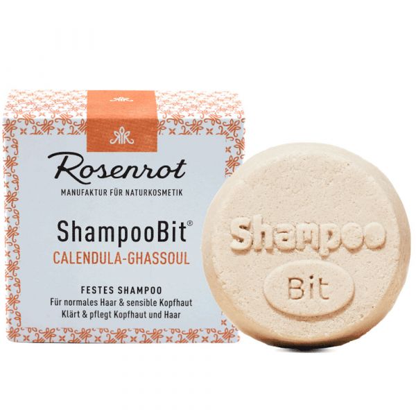 Rosenrot festes Shampoo Calendula-Ghassoul