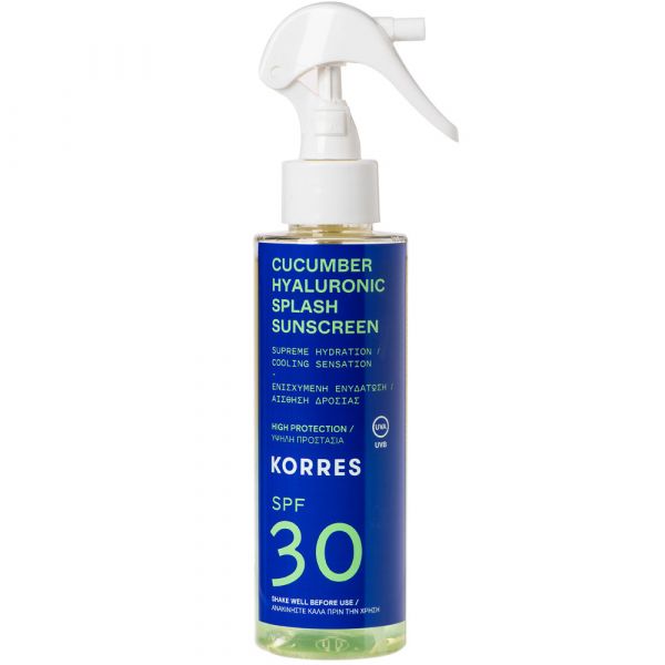 Korres CUCUMBER HYALURONIC SPLASH 2-Phasen-Sonnenschutzspray für Gesicht und Körper SPF30