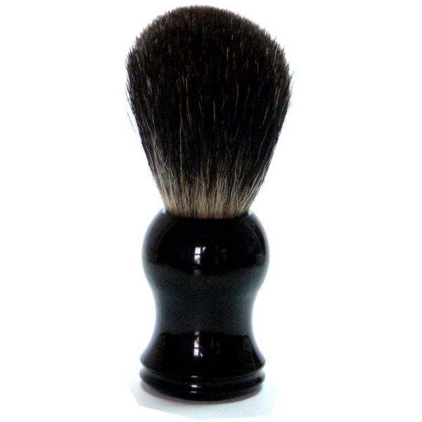 Gold Dachs Rasierpinsel Dachshaar Kunststoff schwarz