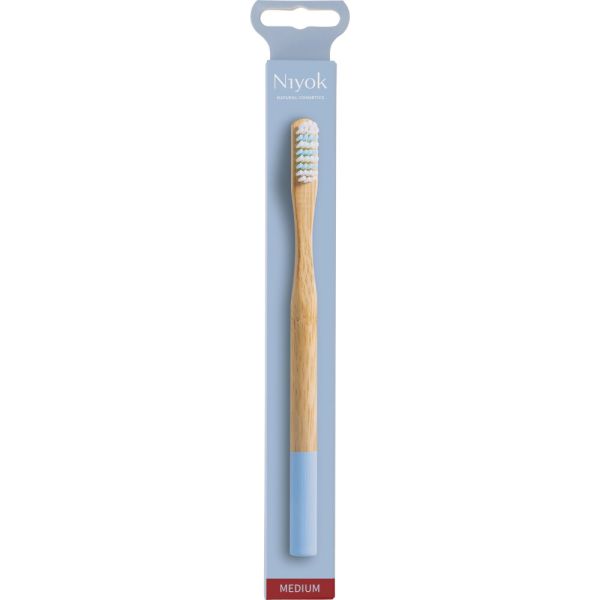 Niyok Bambus-Zahnbürste Medium blau
