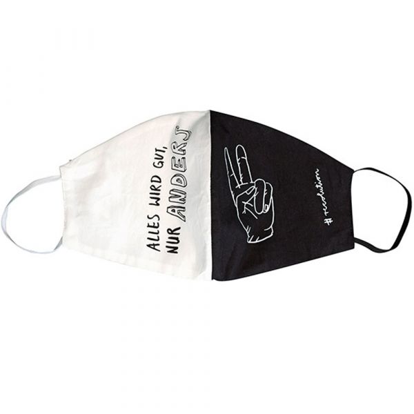 Recolution Face Mask Schnabel schwarz weiß Alles wird gut