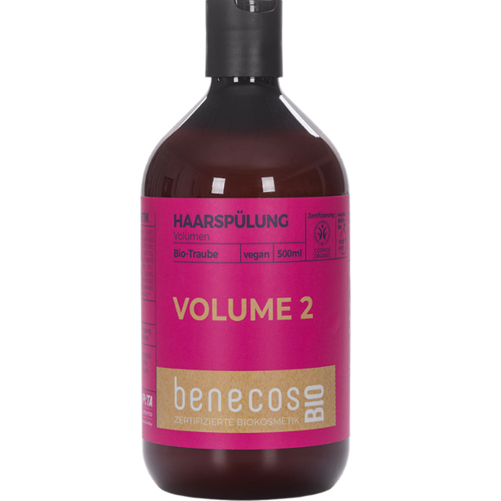 BenecosBIO Nachfüllbeutel Shampoo Volumen – 500 Ml, Mit Bio-Traubenkernöl, Vegan, Plastiksparend
