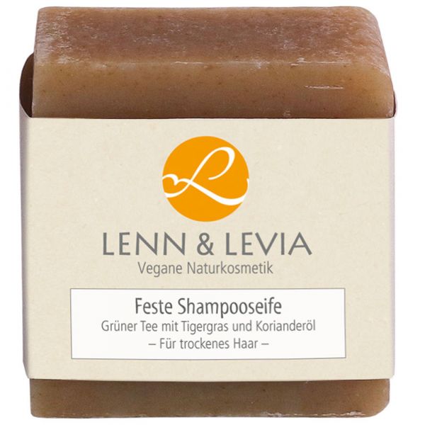 Lenn & Levia Festes Shampoo Grüner Tee mit Tigergras und Korianderöl