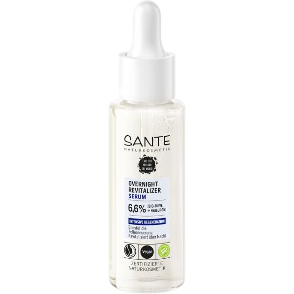 Sante Overnight Revitalizer Serum mit Bio-Olive & Hyaluron