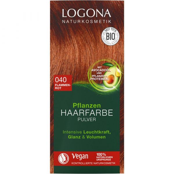 Logona Pflanzenhaarfarbe Pulver 040 flammenrot