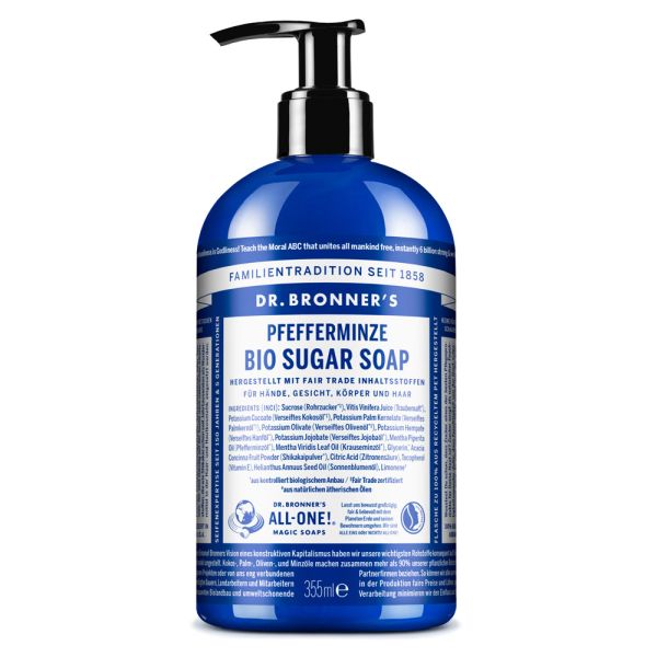 Dr. Bronners Bio Sugar Soap Pfefferminz 355ml