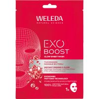 WELEDA Exo Boost Youth Power Glow Tuchmaske Granatapfel